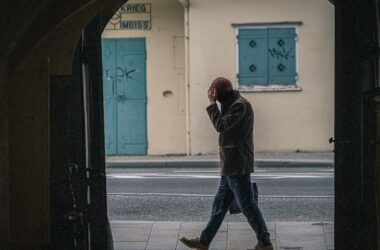 man walking in worry